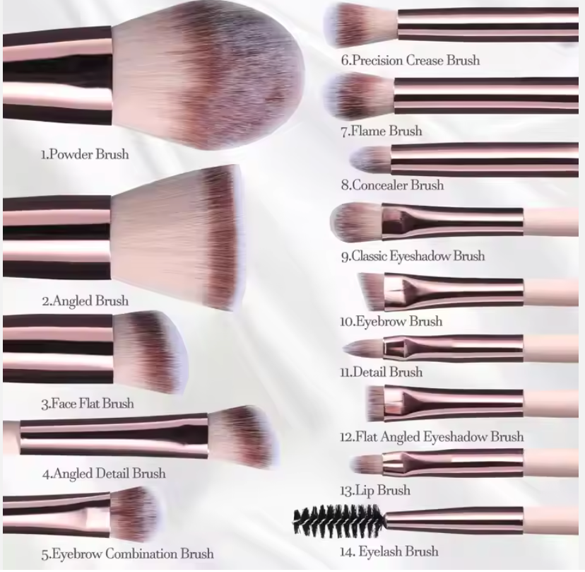MAR'F Travel Makeup Brushes Set With LED Mirror